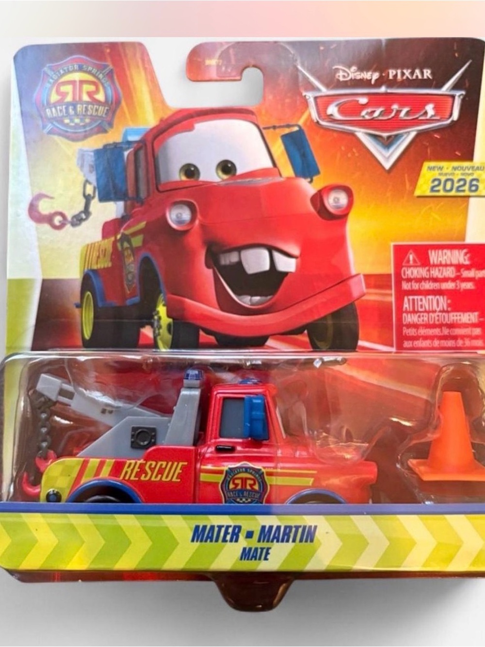 Mattel Cars Rescue Tow Truck - Red, Yellow, Blue